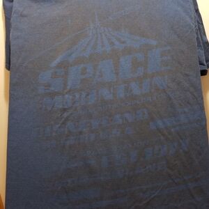 Disney Blue Space Mountain T-Shirt 40th Anniversary Men's Faded 2XL XXL Graphic